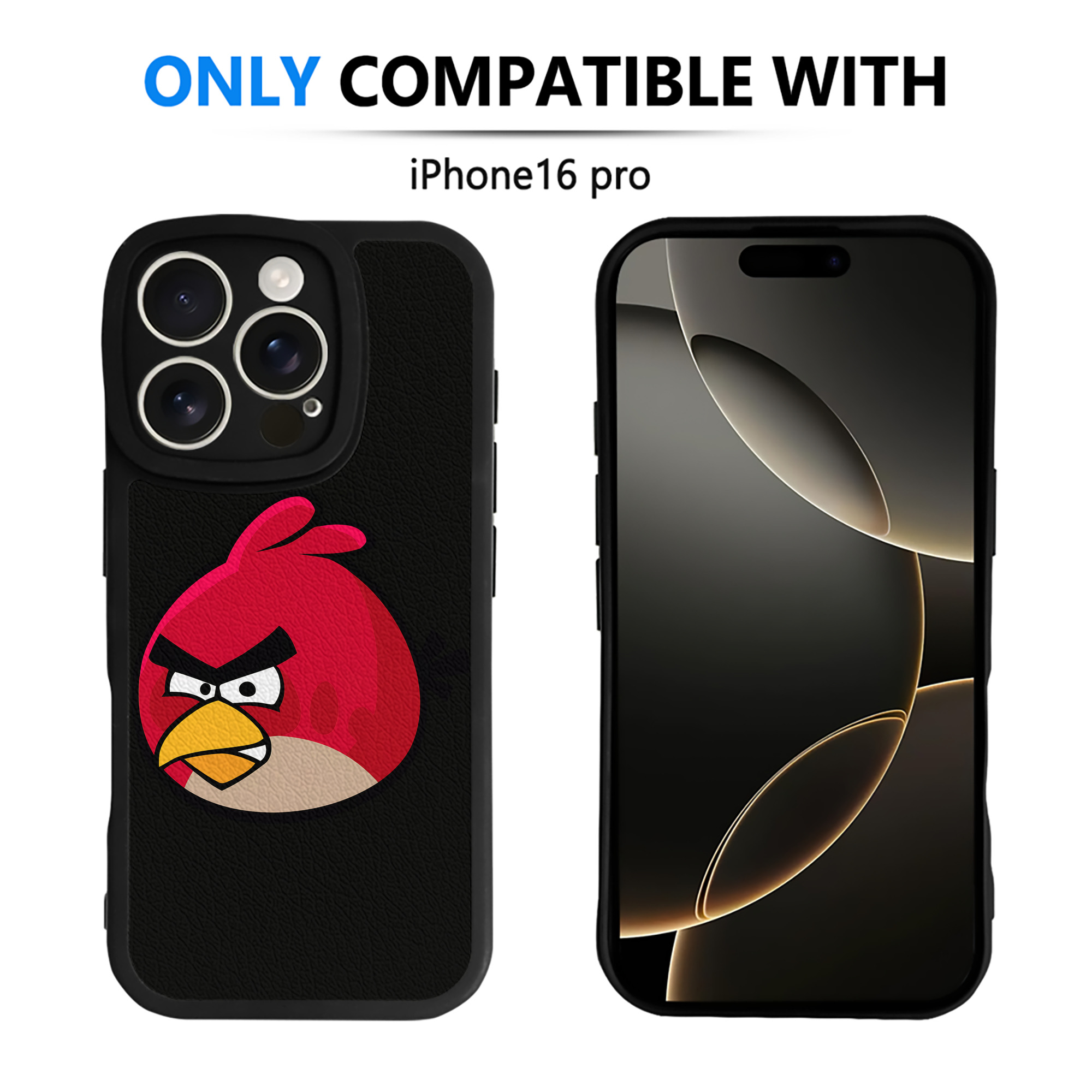 （画像用） Angry Birds アングリーバード 【iPhone 16シリーズ対応】シリコンスマホケース（レザー調） 材質：シリコン